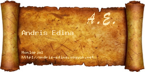 Andris Edina névjegykártya